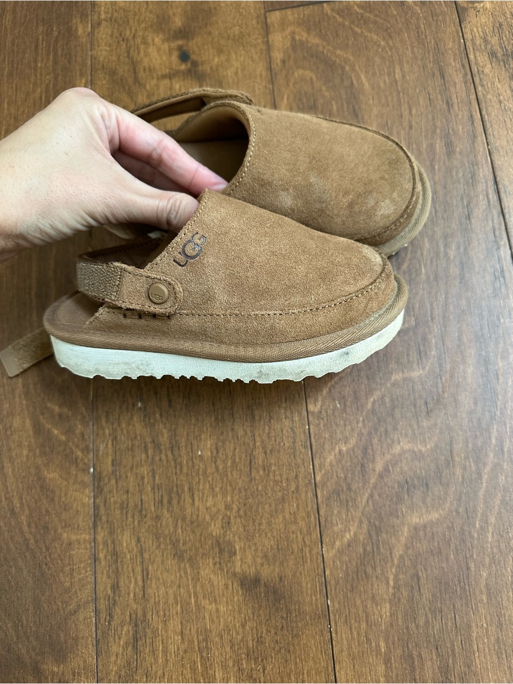 UGG Chestnut Suede Slide Clog with Cream Sole